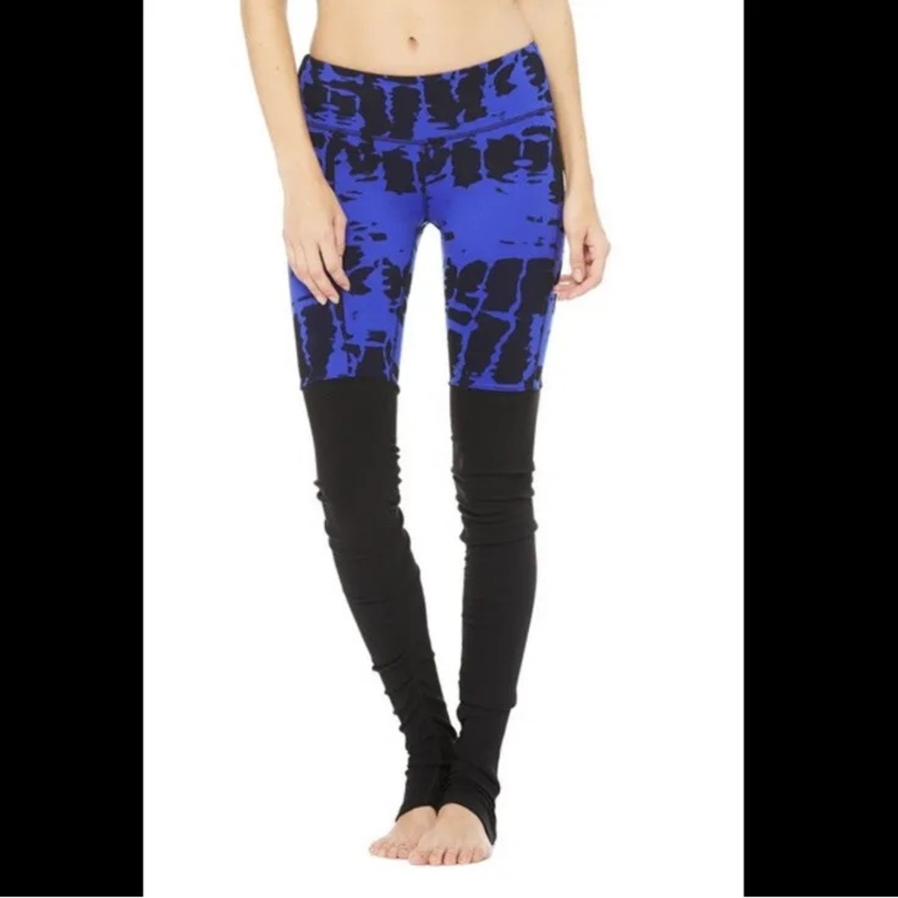 ALO Yoga Goddess Leggings Electric Blue Tie Dye Small